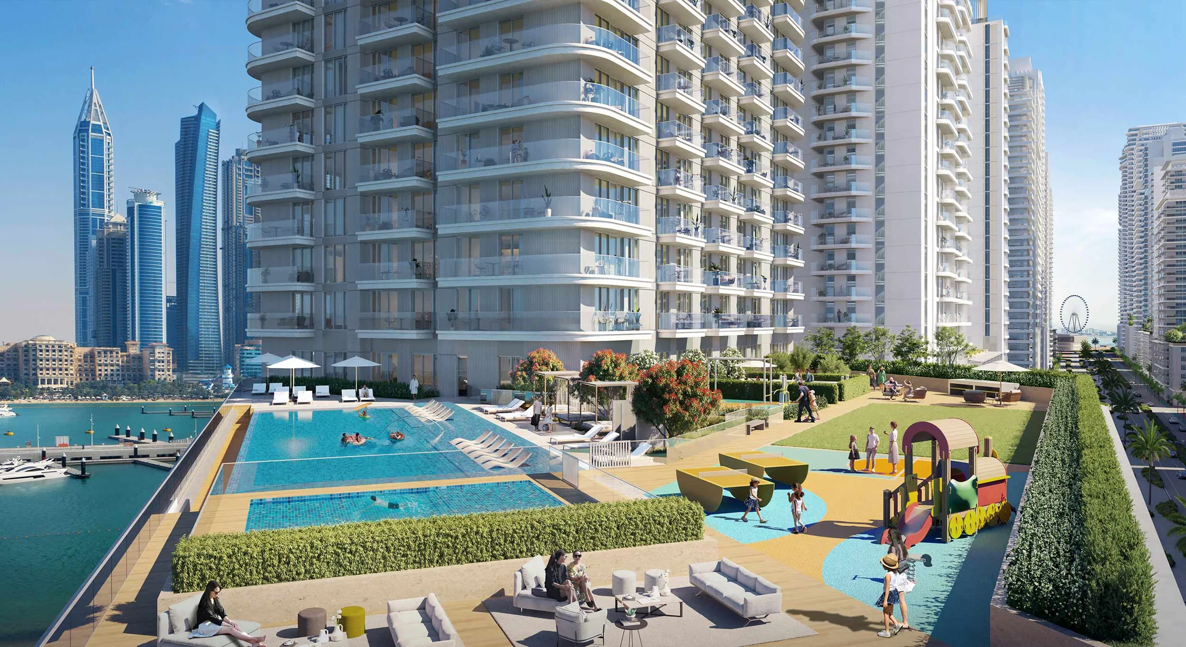 Beachgate by Address at Emaar Beachfront — official render 2